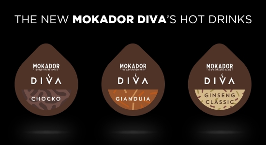 The new Mokador Diva's hot drinks